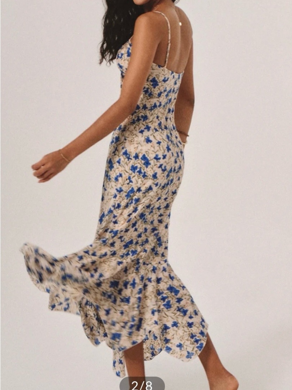 Commense Blue Floral Spaghetti-Strap Maxi Dress - Picture 2 of 7